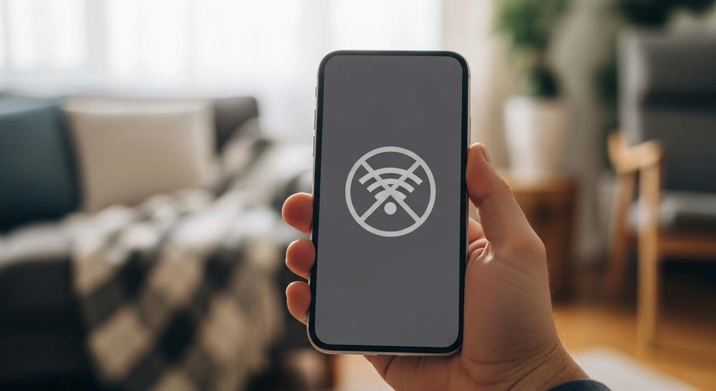 Смартфон с перечёркнутым значком Wi-Fi